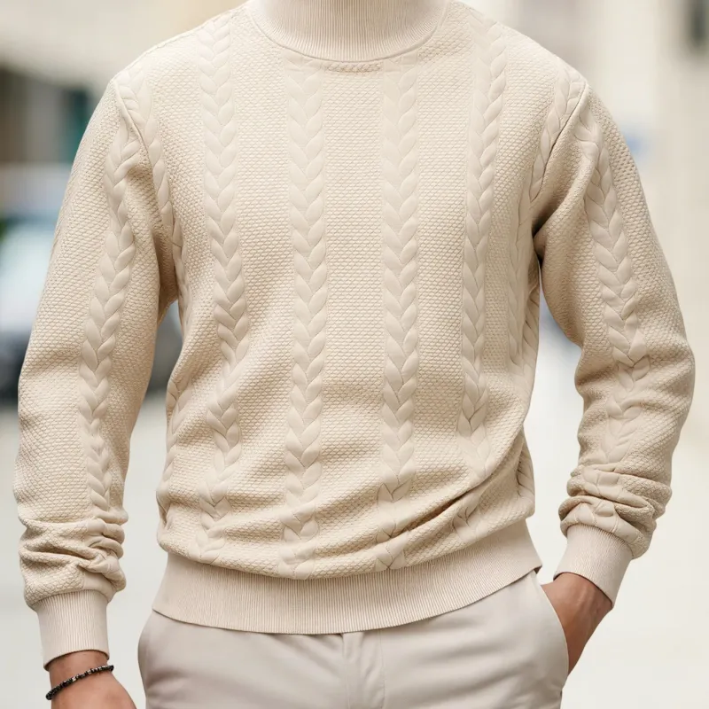 Men's Mock Neck Knit Pullover Sweater 3