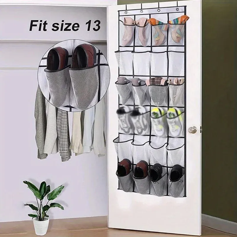 24-Grid Wall-Mounted Shoe Organizer 4