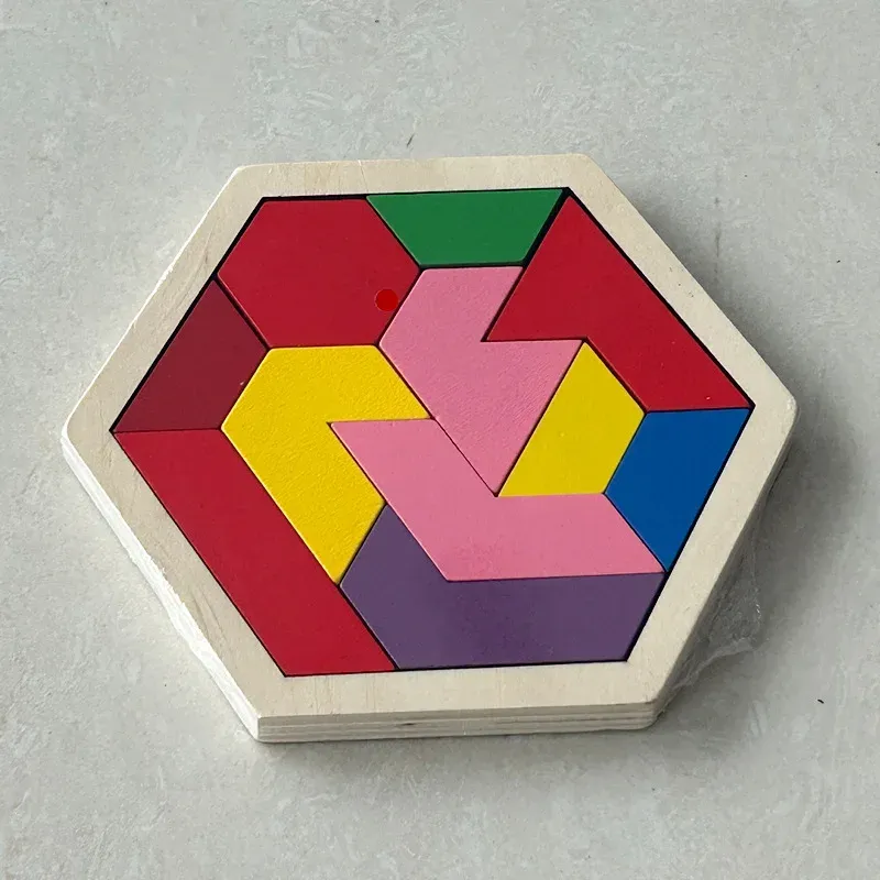 Hexagonal Wooden Brain Teaser Puzzle 5