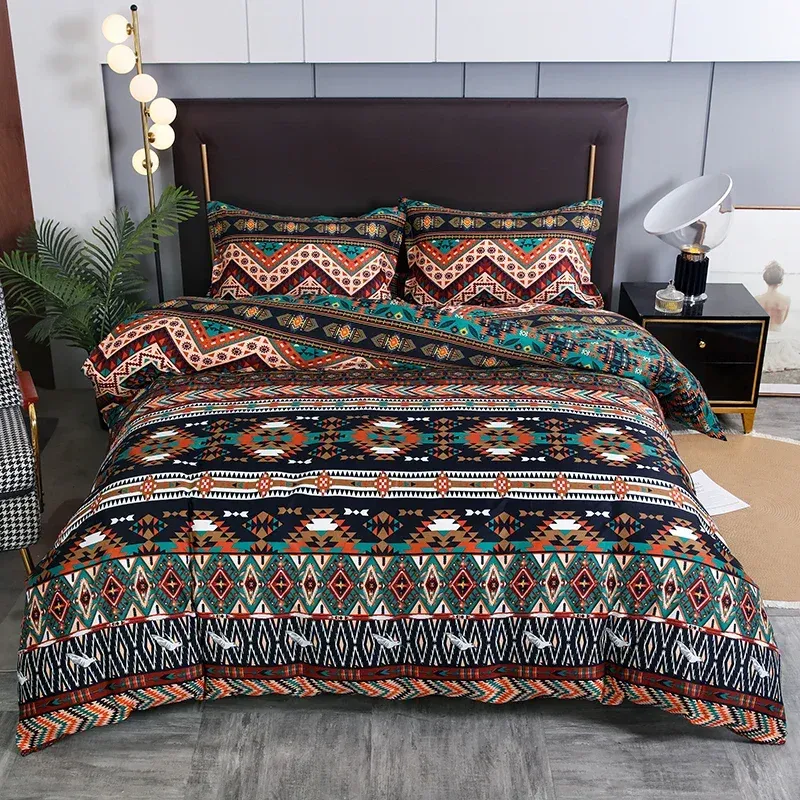 Boho Striped Geometric Bedding Set 3pcs 1
