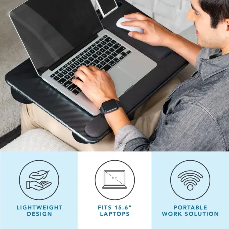 Pro Lap Desk with Wrist Rest & Phone Holder 2