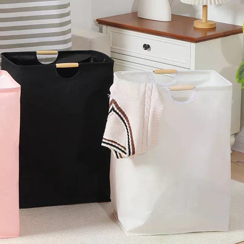 Black Foldable Linen Laundry Basket 2