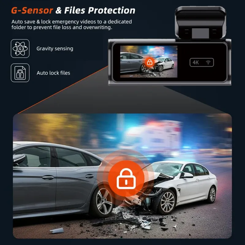 4K Dual Lens Dash Cam with WiFi GPS 6