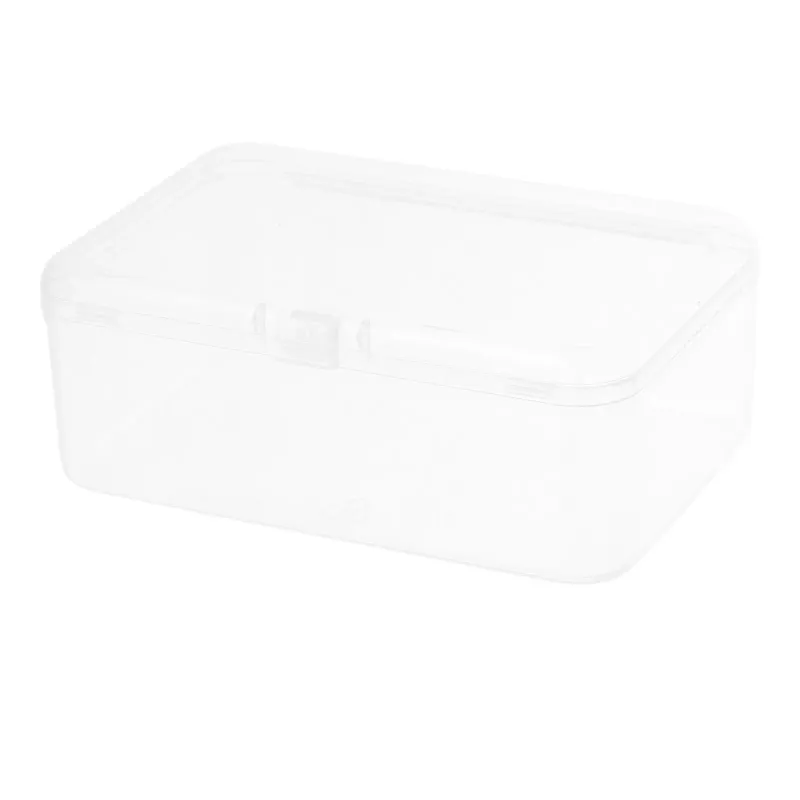 Transparent Plastic Storage Box Rectangular Small Container Clear Organizer Hinged Lid Stackable Storage Bin for Small Parts 4