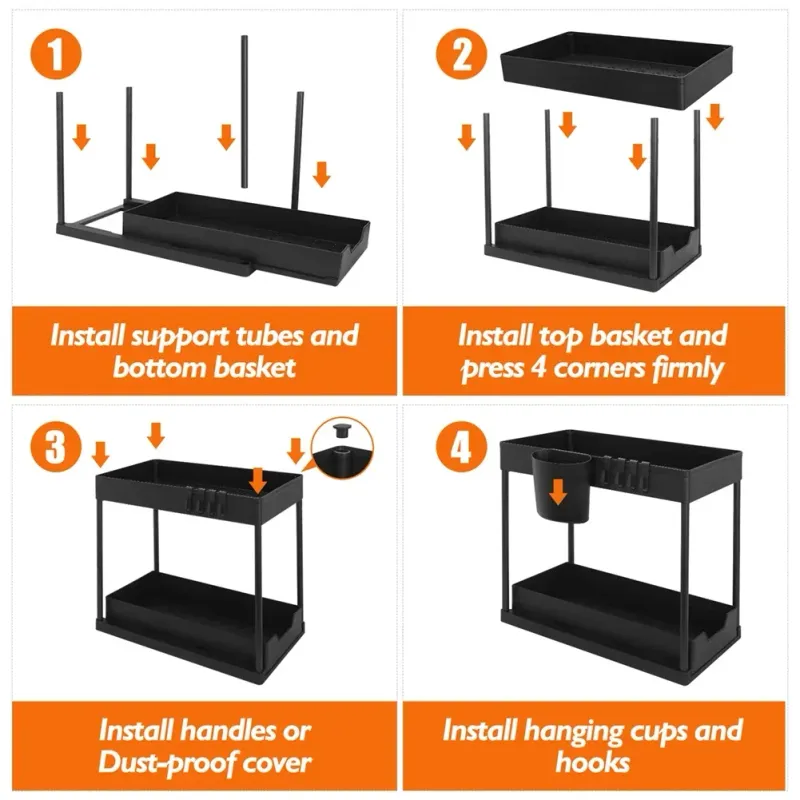 2-Tier Sliding Under Sink Organizer 6