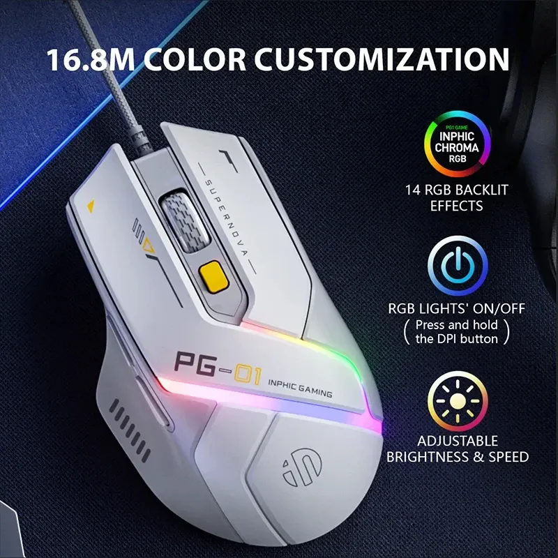 INPHIC PG1 RGB Wired Gaming Mouse 3