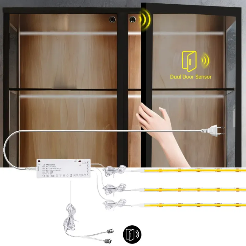 COB LED Cabinet Light Kit with Door Sensor 1