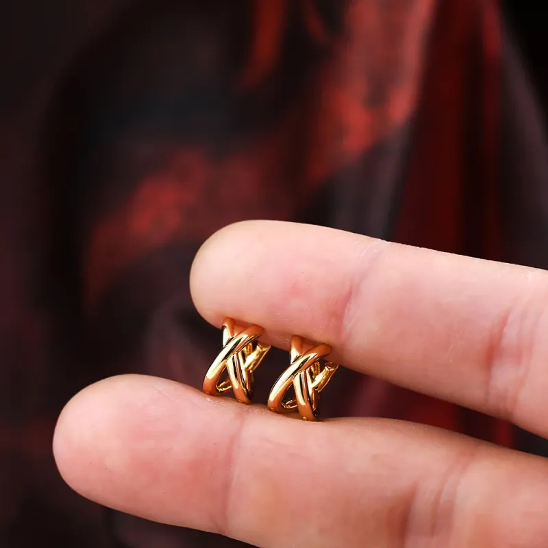 Criss-Cross Mini Huggie Hoop Earrings 4