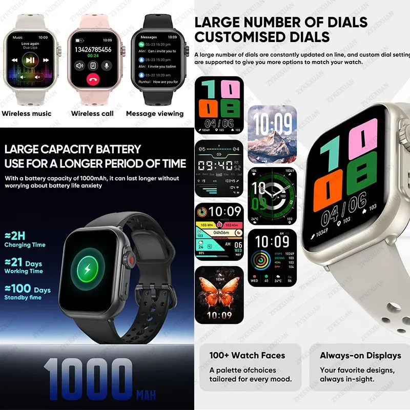 Watch Ultra K62 Smart Watch - 1000mAh AMOLED 4