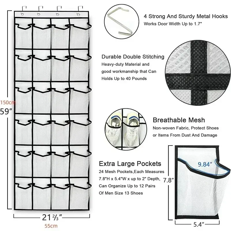 Wall-Mounted Shoe Organizer Storage Rack 6