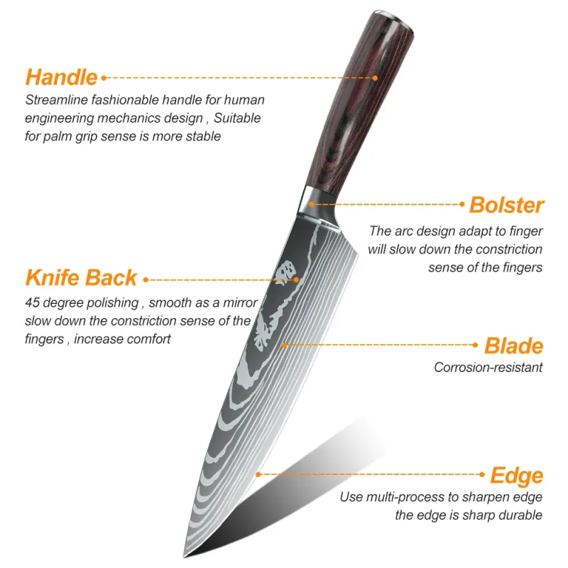 MDHAND Japanese Chef Knife Set 3