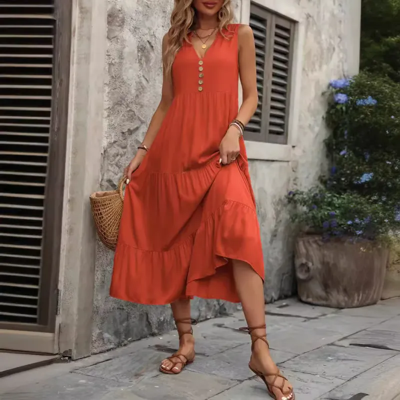 Summer Midi Sundress with Buttons 3