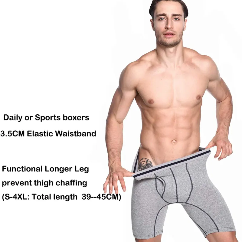 Men's 3-Pack Long Leg Cotton Boxers 2