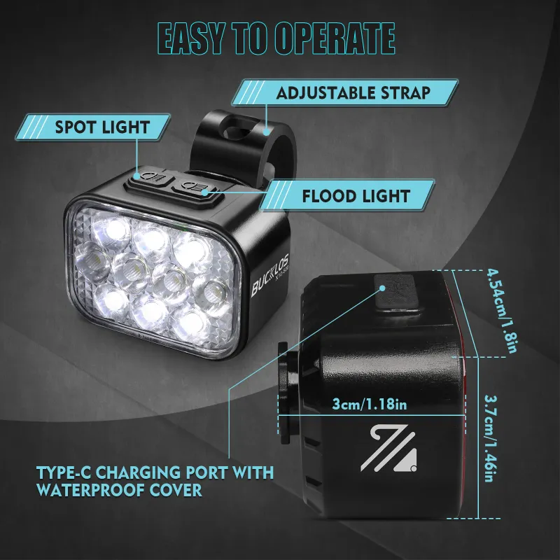 BUCKLOS USB Bike Light Set 5
