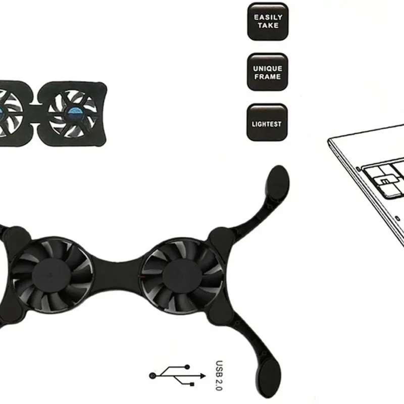 Foldable USB Laptop Cooling Fan Stand 4