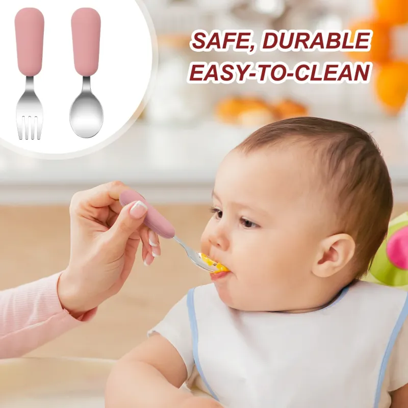 2PCS Stainless Steel Baby Utensil Set 6