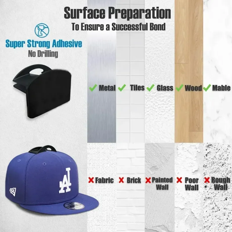 8pcs Adhesive Hat Hooks 6