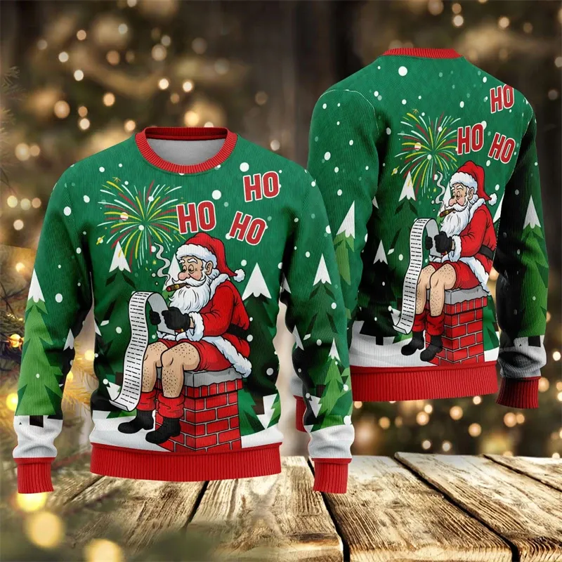 Santa Claus 3D Christmas Sweater Pullover 3
