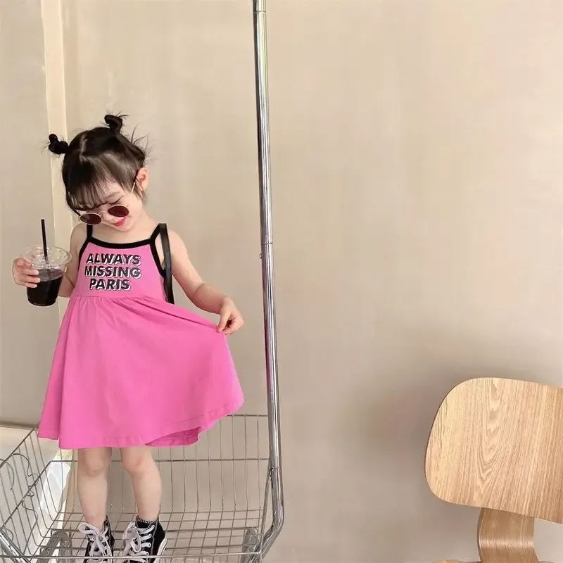 Girls Cute Print Suspender Dress 4