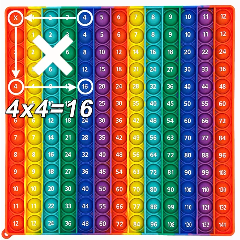12x12 Multiplication Bubble Fidget Math Toy 1