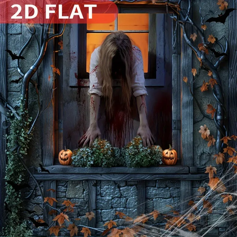 Scary Halloween Window Banner Cling 3