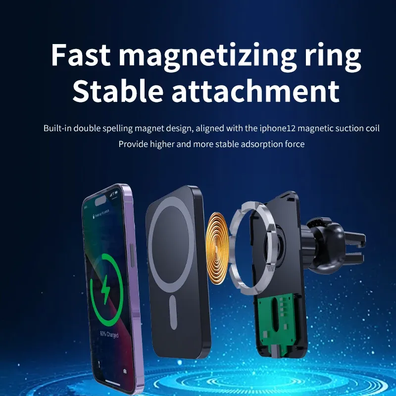 30W Magnetic Wireless Car Charger 2