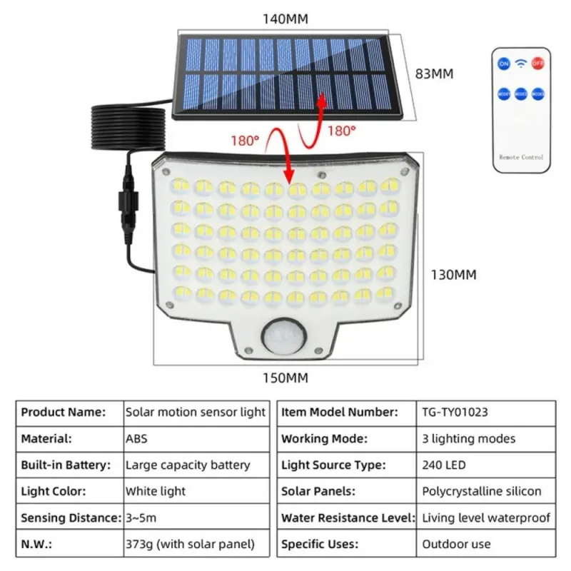 Solar Motion Sensor Flood Light 6