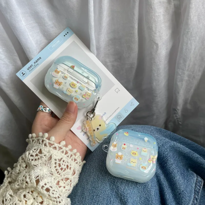 Cartoon Cake Bear AirPods Case 4