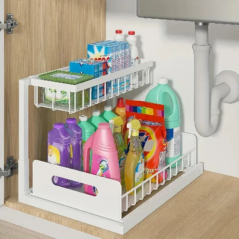 2-Tier Sliding Under Sink Organizer 3