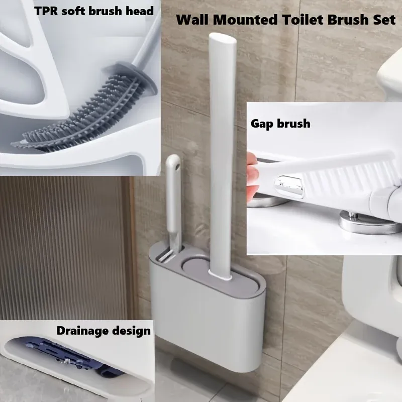 Wall Mount Toilet Brush Set 1
