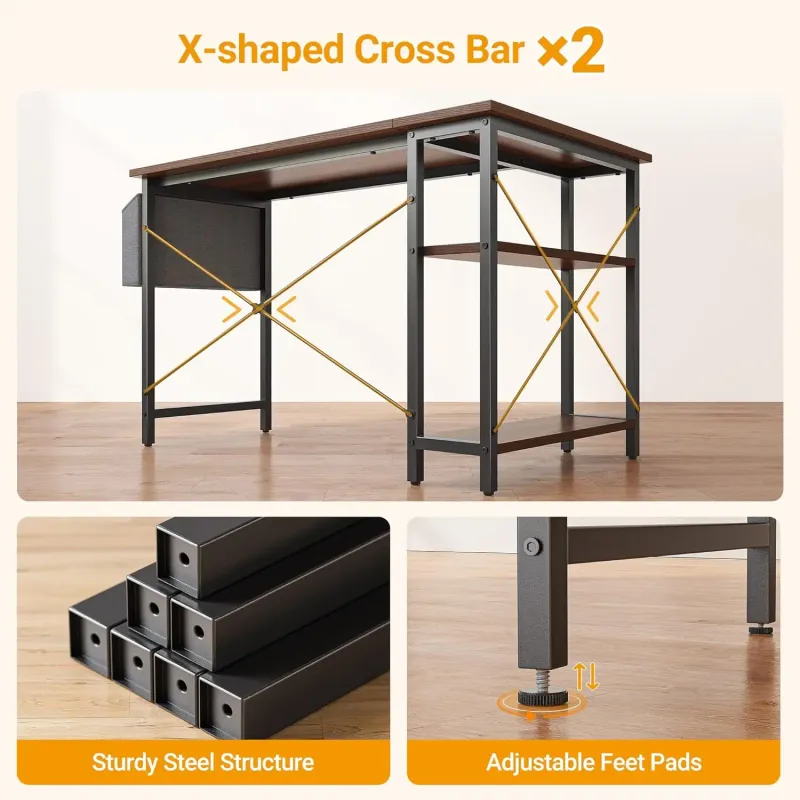 40" L-Shaped Computer Desk with Storage 6