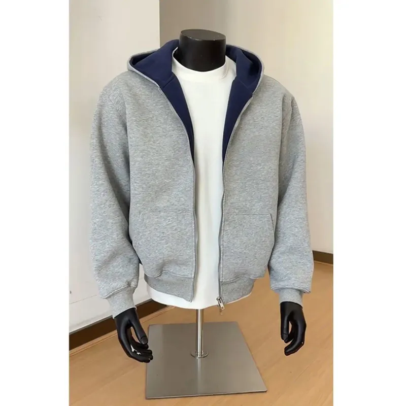 Men's Double Zipper Hooded Cardigan 3