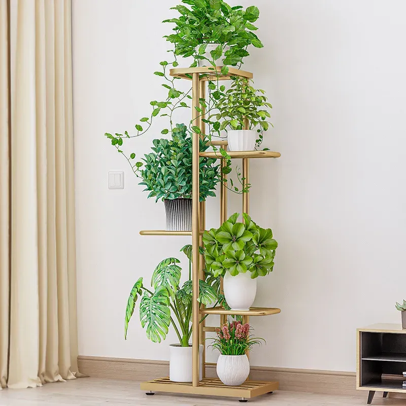 Iron Flower Stand with Pots Tray 5