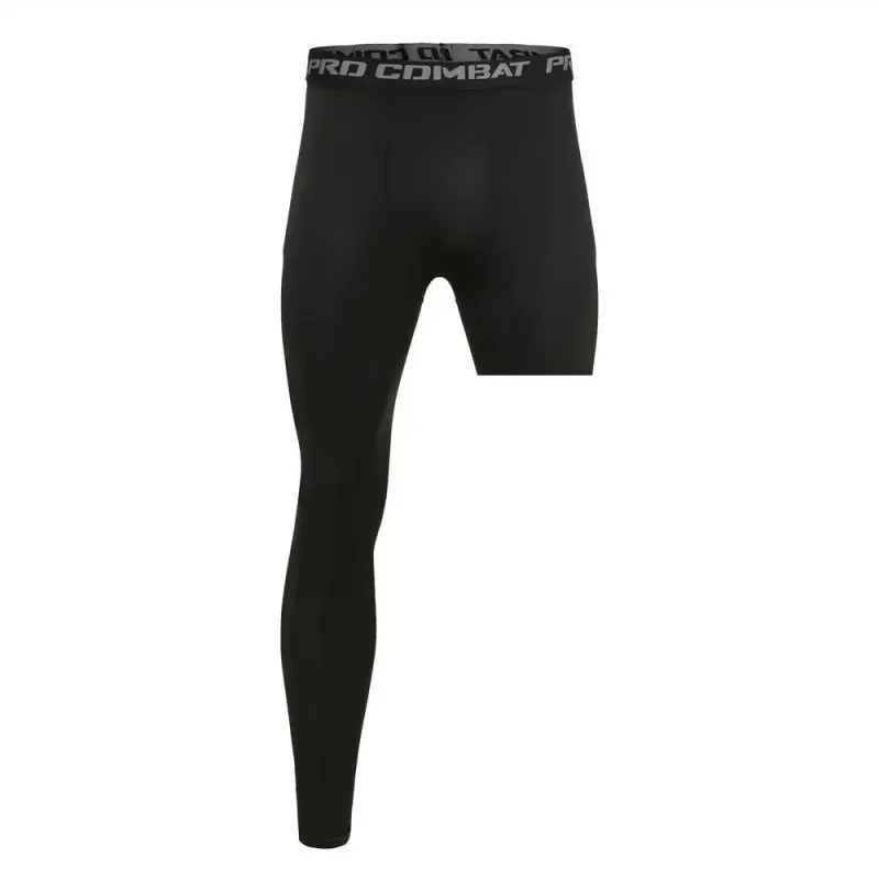 Men's One-Leg Cropped Compression Pants 4