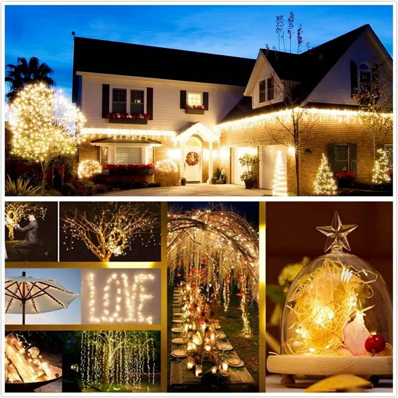 400LED Solar String Lights Outdoor 120FT 5