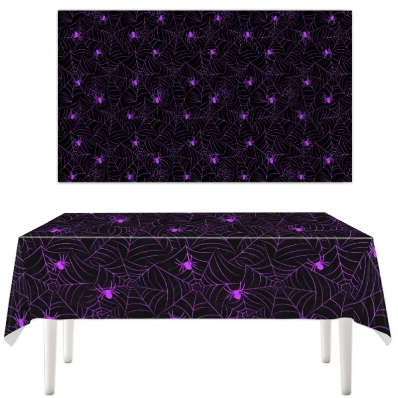 Halloween Spider Web Disposable Tablecloth 1