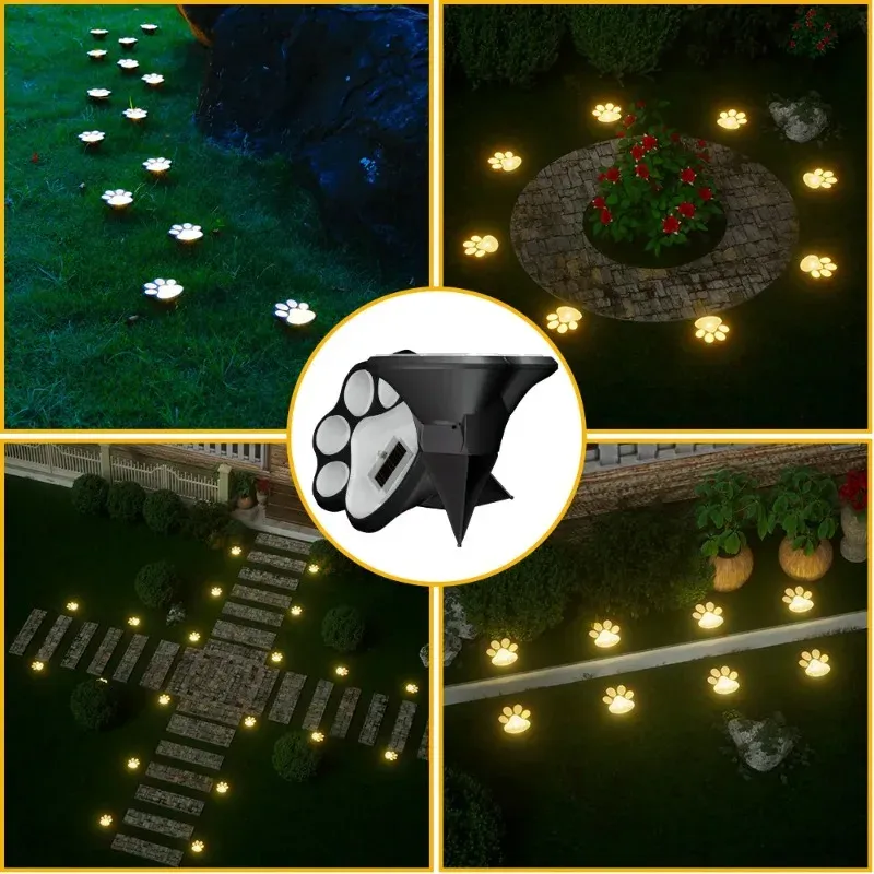 Solar Paw Print Pathway Lights 2