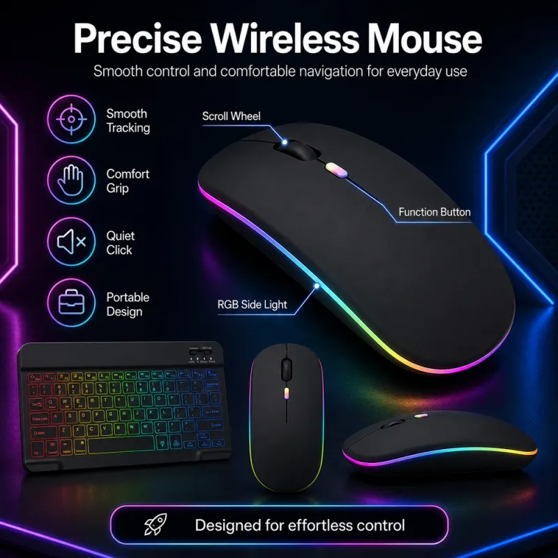 Ultra Slim 7-Color RGB Keyboard & Mouse Combo 6