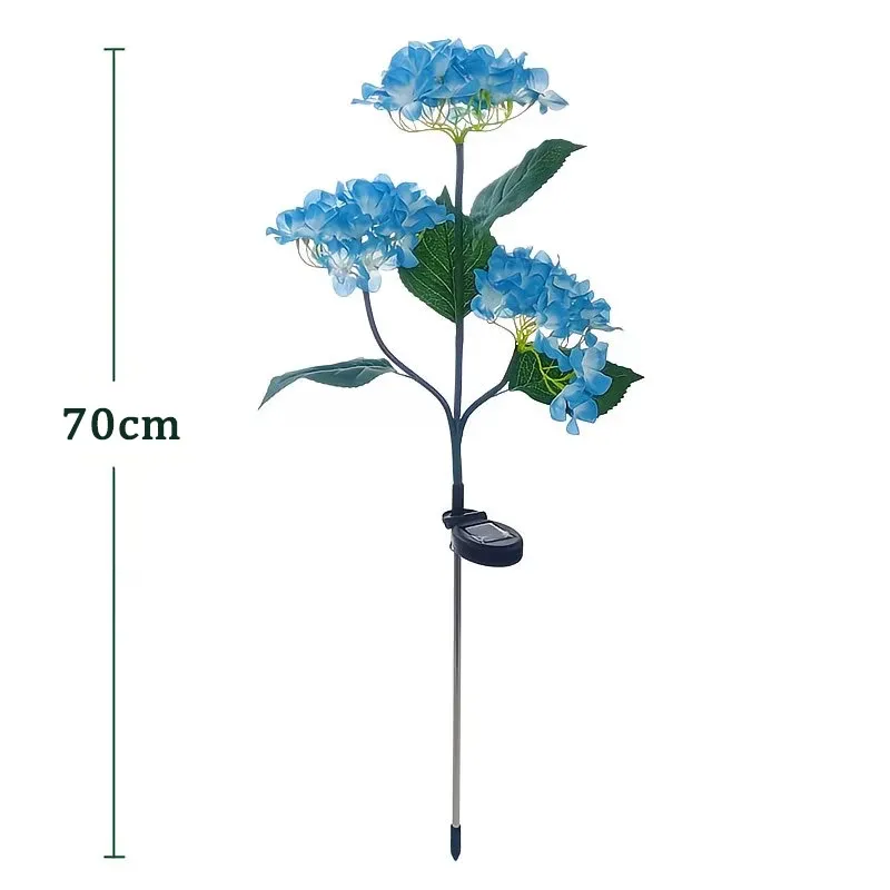 Blue Hydrangea Solar Stake Lights 6