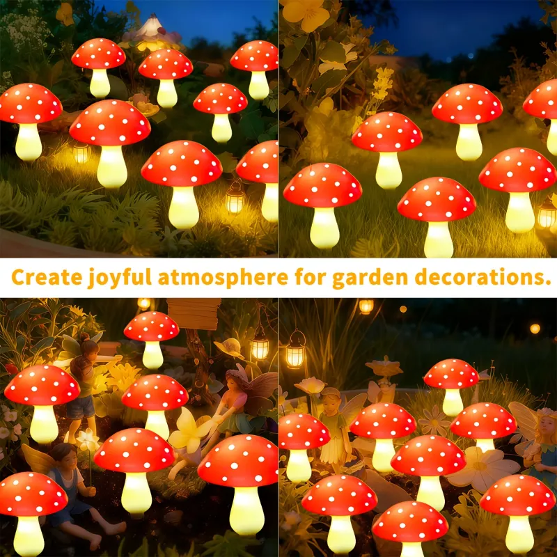 Solar Mushroom LED String Lights 6