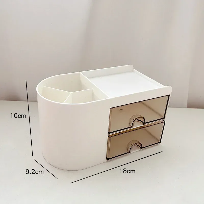 Simple Pen Holder With Drawer Multifunction Desktop Organizer Stationery Storage Box Student Office Desk Decorations 5
