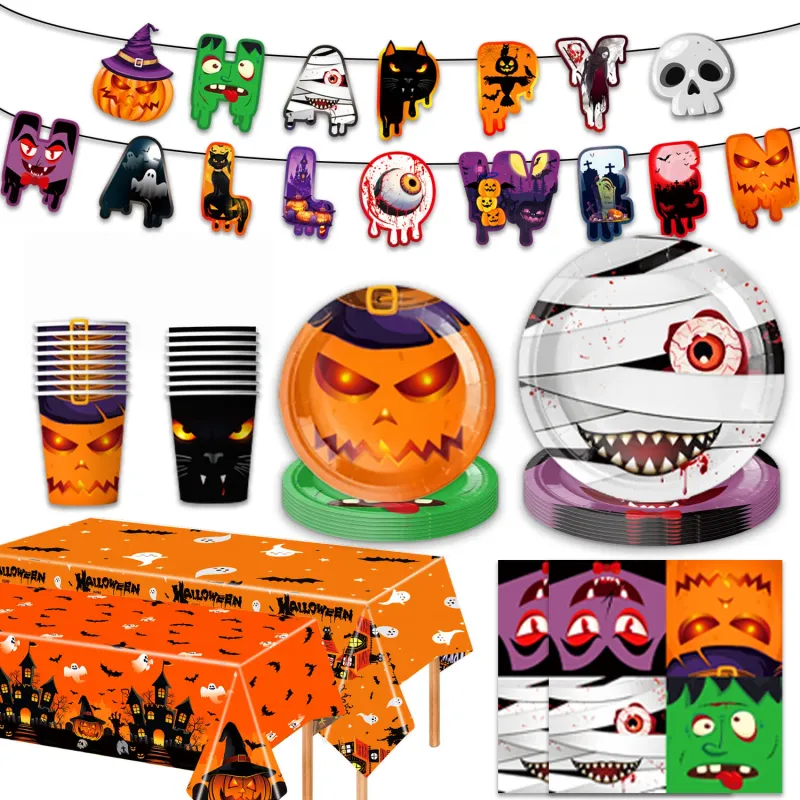 Kids Halloween Monster Party Tableware Set 1