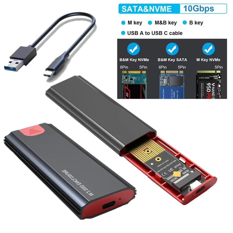 M.2 SSD Enclosure - 10Gbps USB-C 1