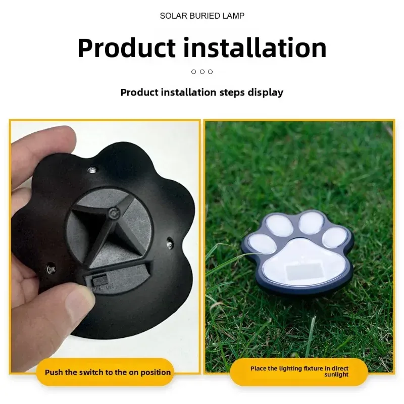 Solar Paw Print Pathway Lights 4