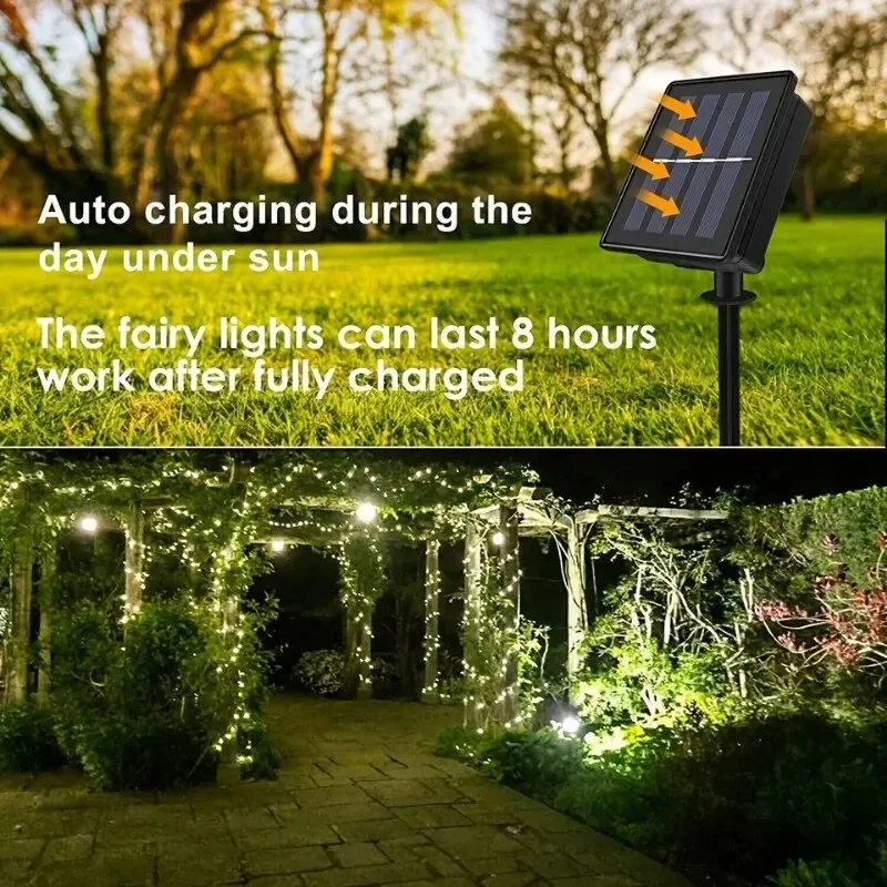 Solar Fairy Lights - 8 Modes, Waterproof 5