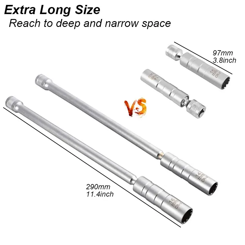 Magnetic Spark Plug Socket Wrench Kit 2