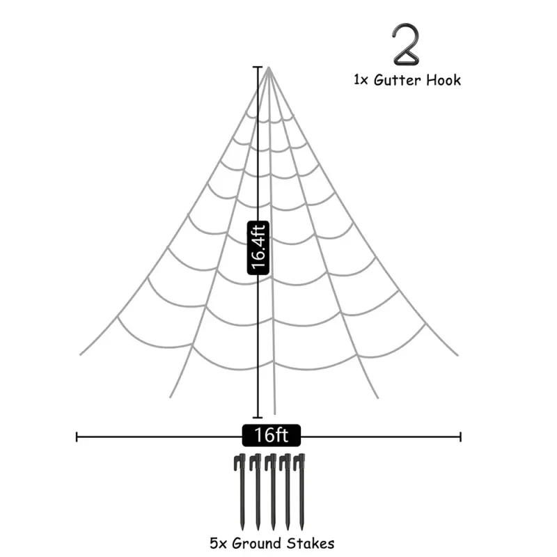 Halloween Triangle Spider Web 5m 6