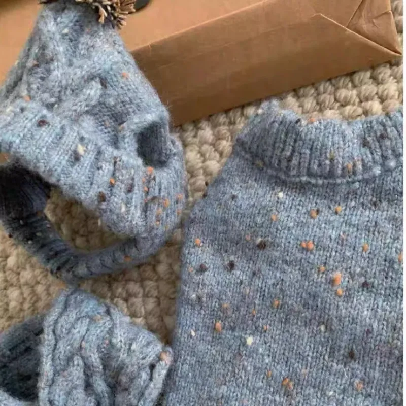 Pet Fleece Sweater Vest with Hat & Scarf Set 3