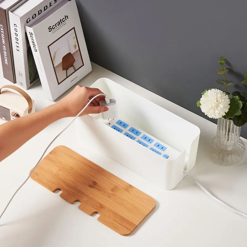 Large Wooden Cable Management Box 4