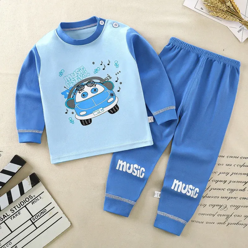 Kids Cotton Pajamas Set Cartoon 5